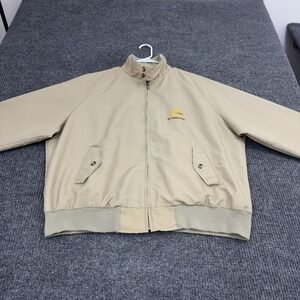 Vintage Alberta Springs Vantage Jacket Mens L Tan Cotton Poly Plaid Harrington